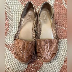 ASOS Brown Leather Flats Woven Loafers